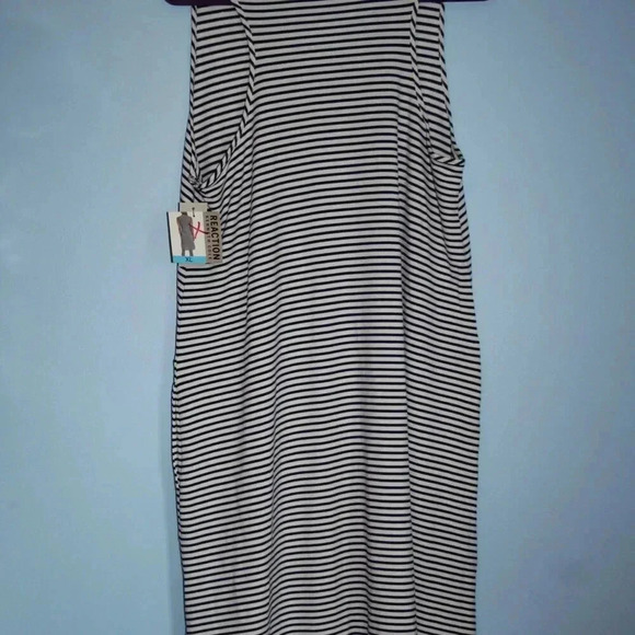 Reaction Kenneth Cole Navy and White Striped Sleeveless Rounded Neck Dress XL - Picture 12 of 14